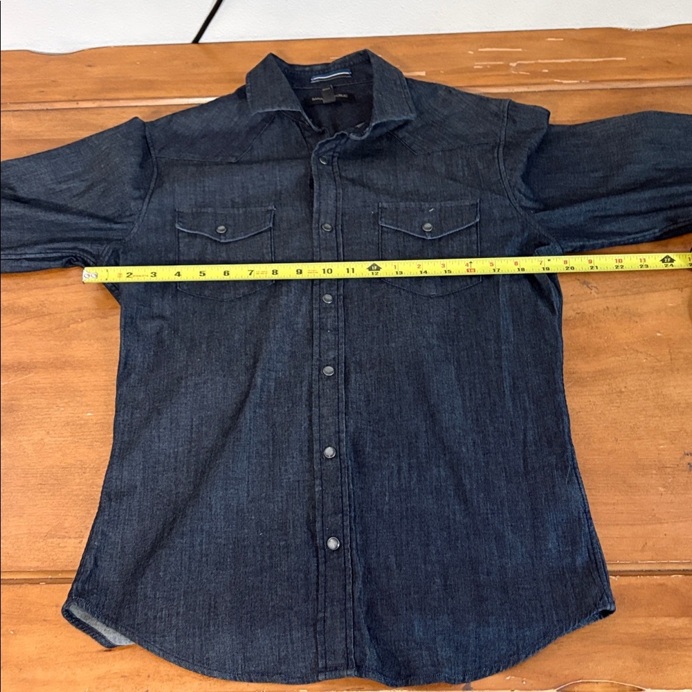 Banana Republic Dark Blue Denim Shirt Size Small - Picture 3 of 10